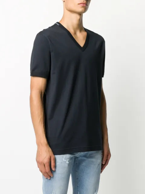 Dolce & Gabbana - Logo Label V-Neck T-Shirt