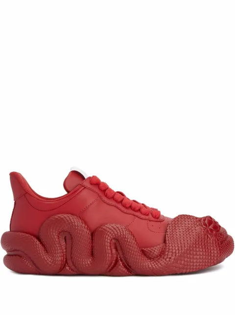 Giuseppe Zanotti - Cobras Snake-Trimmed Low-Top Sneakers