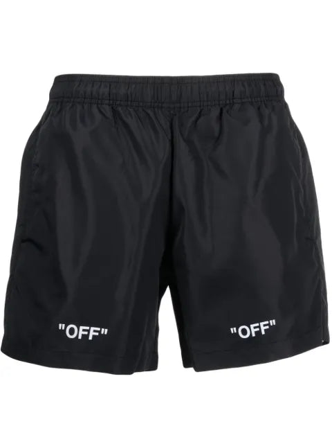 Off-White - Logo-Print Swim Shorts