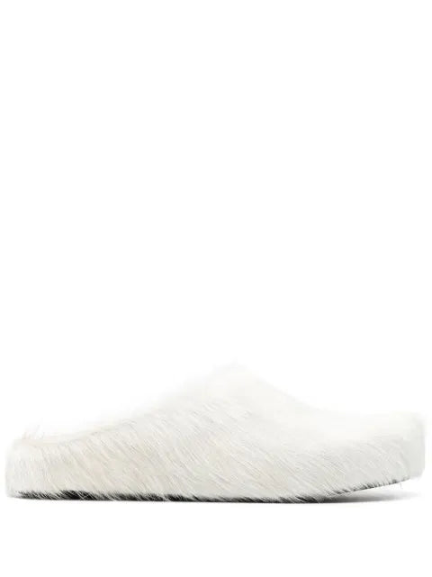 Marni - Fussbet Sabot Calf-Hair Slippers