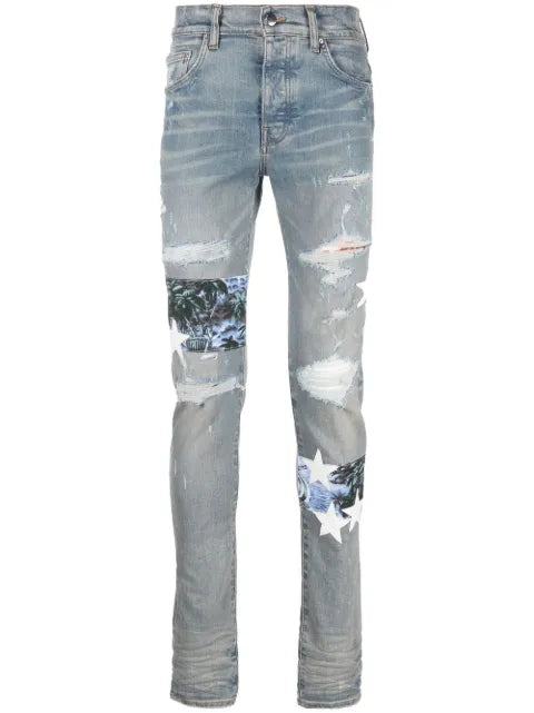 AMIRI - Star-Patch Skinny Jeans