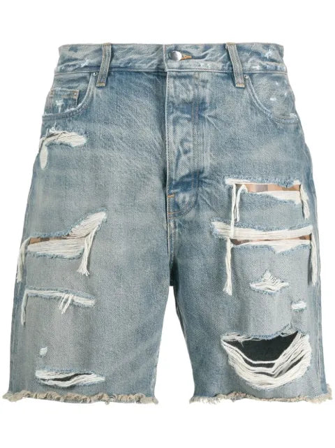 AMIRI - Distressed Knee-Length Denim Shorts