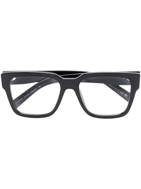 Prada Eyewear - Triangle-Logo Plaque Square-Frame Glasses