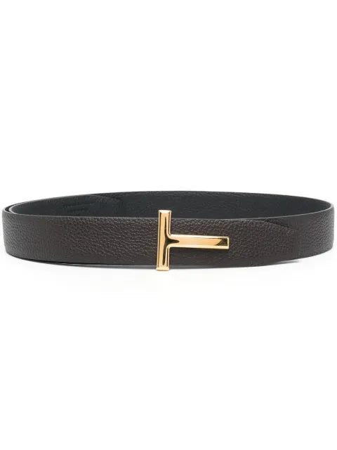 TOM FORD - T-Plaque Leather Belt