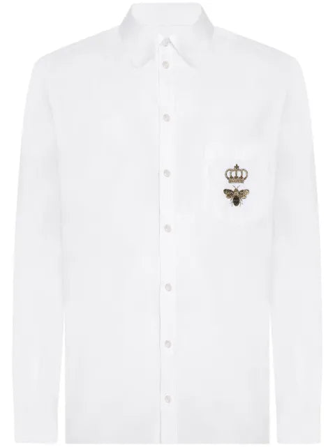 Dolce & Gabbana - Motif-Embroidered Cotton Shirt