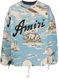 AMIRI - Logo-Print Drawstring Cotton Jumper