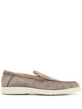 Santoni - Tonal-Stitching Leather Loafers