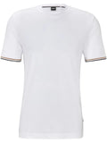 BOSS - Cotton-Jersey T-Shirt With Signature-Stripe Cuffs