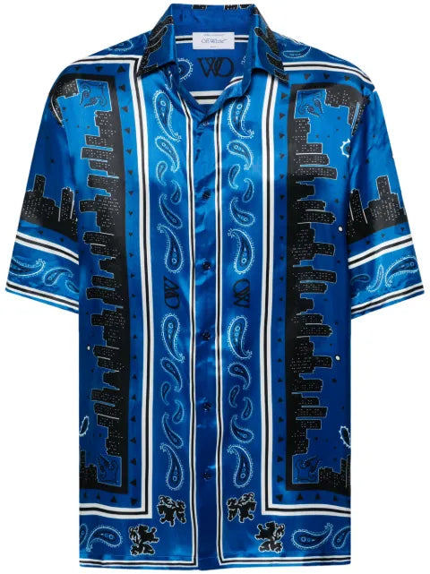 Off-White - Bandana-Print Satin Shirt