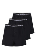 Karl Lagerfeld - Logo-Waistband Woven Boxer Shorts (Pack Of Three)