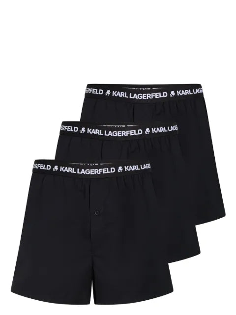 Karl Lagerfeld - Logo-Waistband Woven Boxer Shorts (Pack Of Three)