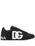 Dolce & Gabbana - Calfskin Nappa Portofino Sneakers With Dg Logo Print