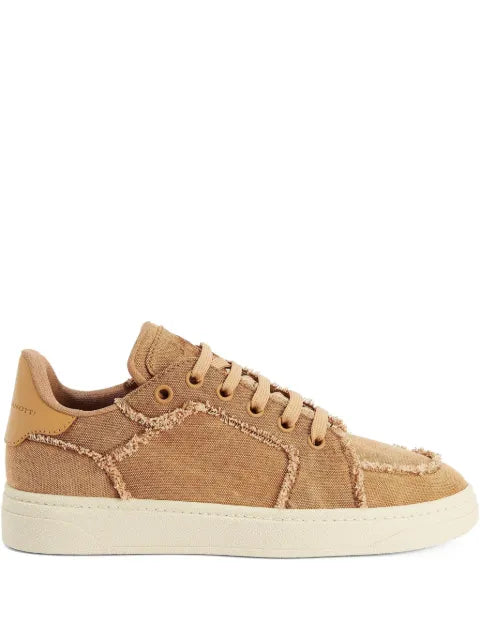 Giuseppe Zanotti - Gz94 Frayed-Detail Lace-Up Low-Top Sneakers