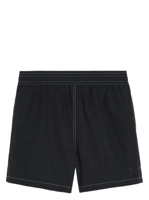 AMI Paris - Ami De Coeur Contrast-Stitching Swim Shorts