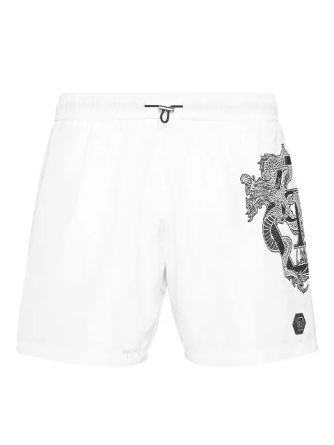 Philipp Plein - Dragon-Print Swim Shorts