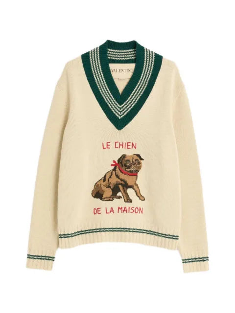 Valentino Garavani - Le Chien De La Maison Jacquard Wool Sweater