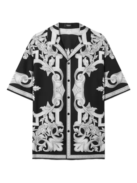 Versace - Baroque-Print Silk Shirt