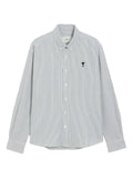 AMI Paris - De Coeur Monogram Striped-Pattern Shirt