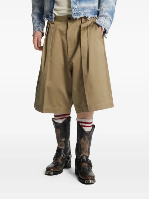 DSQUARED2 - Chic Pleated Cotton Shorts
