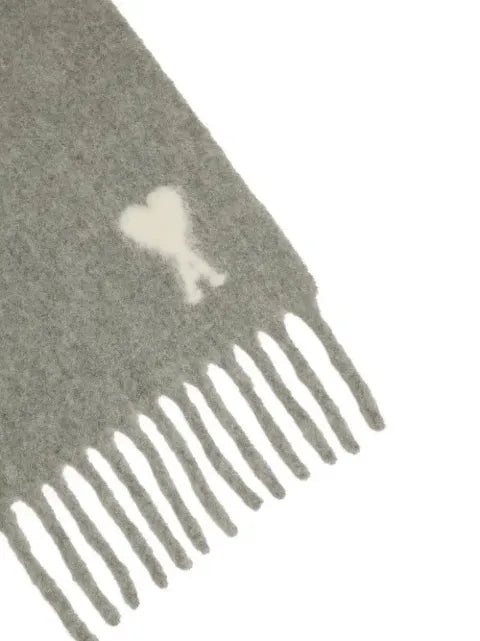 AMI Paris - Ami De Coeur Fringed Scarf