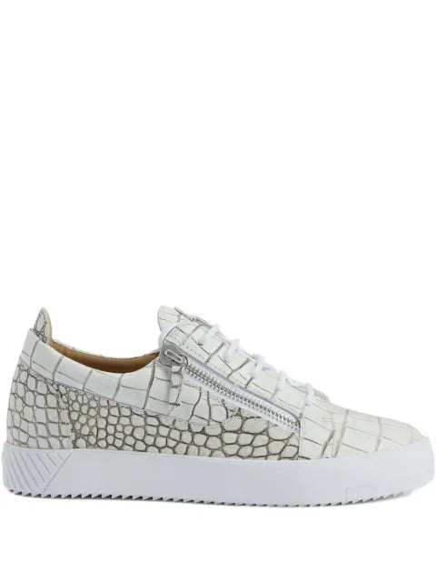 Giuseppe Zanotti - Frankie Crocodile-Effect Zip Sneakers