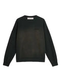 Golden Goose - Sweatshirt In Worn Black Cotton With Logo Embroidery
