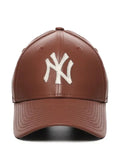 NEW ERA CAP - Logo-Embroidered Leather Baseball Cap
