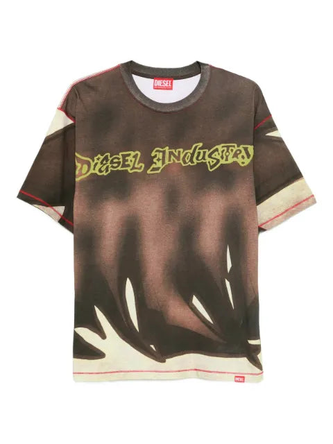 Diesel - Abstract-Print Mesh T-Shirt
