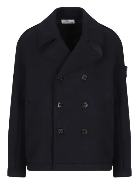 Stone Island - Double-Breasted Wool Peacoat