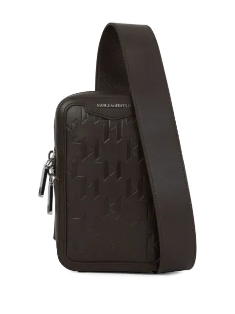 Karl Lagerfeld - Small K/Loom Embossed-Leather Messenger Bag