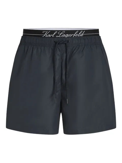 Karl Lagerfeld - Double-Waistband Swim Shorts