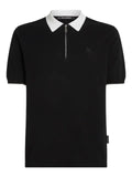 Karl Lagerfeld - Contrast-Collar Half-Zip Polo Shirt