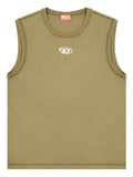Diesel - Cotton Tank Top With Metallic Oval D