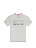 Diesel - T-Shirt With Appliquã© Logo And Raw Edge