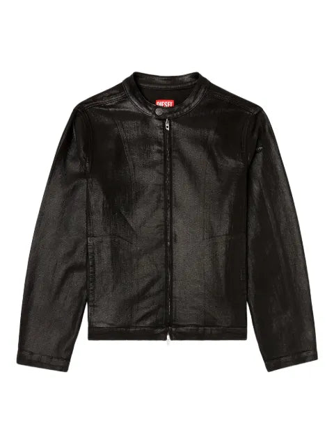 Diesel - Moto Jacket In Shiny Coated Joggjeansâ®