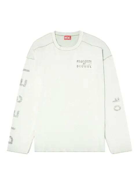 Diesel - Relaxed Long-Sleeve T-Shirt With Printed Sleeves