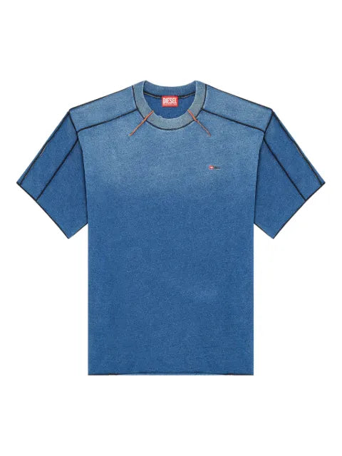 Diesel - Cotton T-Shirt With Contrasting Overlock Stitching