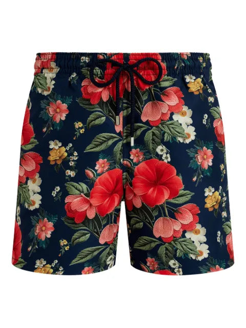 Vilebrequin - Elasticated-Waistband Floral-Print Swim Shorts