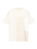 Golden Goose - T-Shirt In Cotton Jersey With White And Beige Patchwork Effect