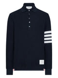 Thom Browne - Textured-Pique 4-Bar Long-Sleeved Polo Shirt