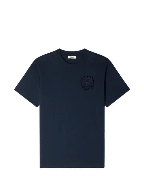 SANDRO - Cotton Crochet Flower T-Shirt