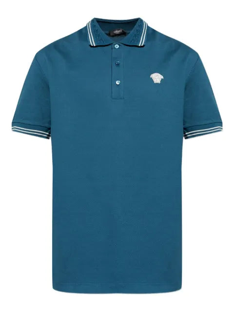 Versace - Embroidered Cotton Piquã© Polo Shirt