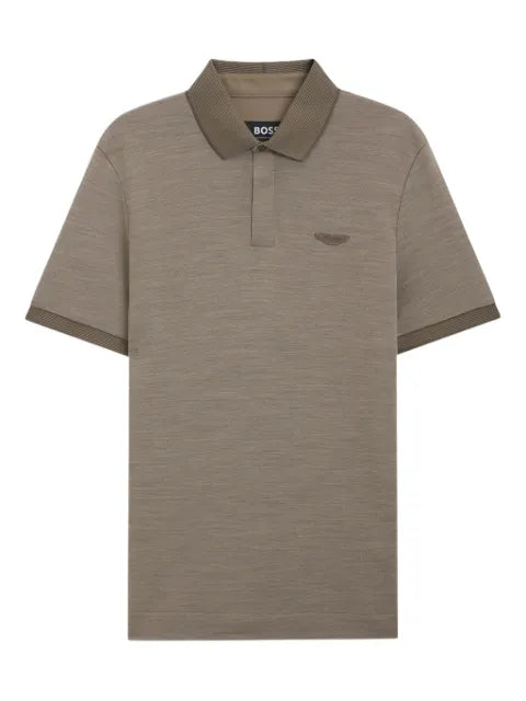BOSS - X Aston Martin Polo Shirt In Wool-Cotton Piquã©