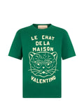Valentino Garavani - Cotton T-Shirt With Le Chat De La Maison Print