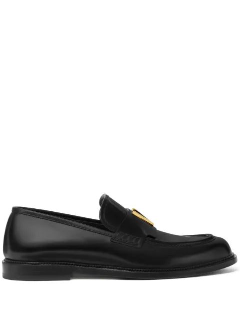 Versace - V Leather Loafers