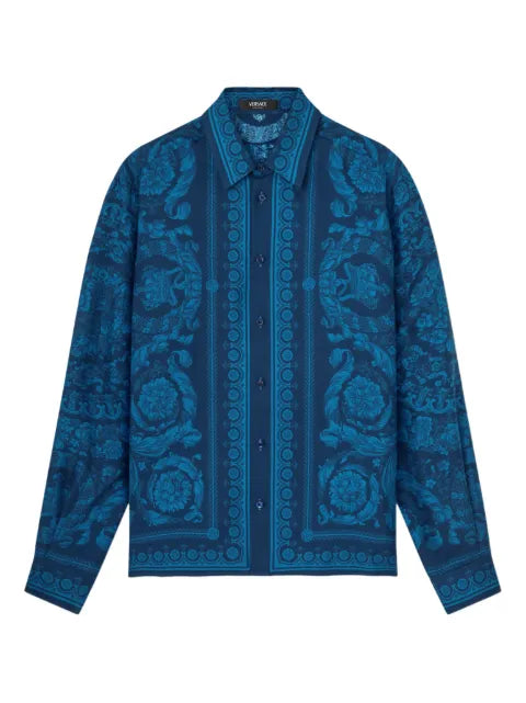 Versace - Printed Silk Twill Slim Shirt