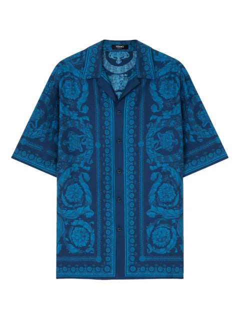 Versace - Barocco-Print Short-Sleeve Shirt
