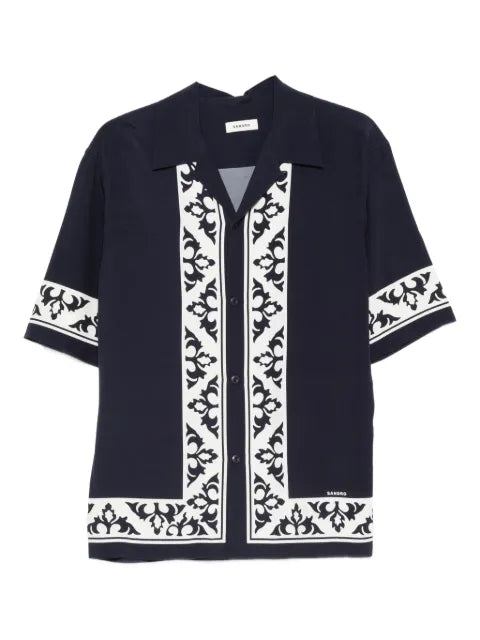 SANDRO - Loose-Fit Contrast Print Shirt