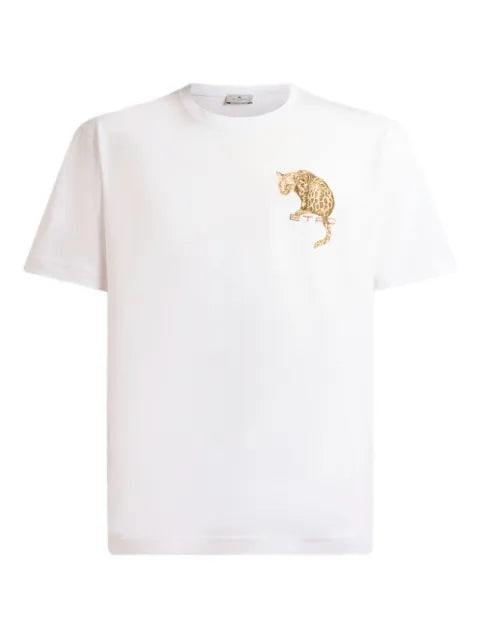 ETRO - Leopard Print Embroidery T-Shirt