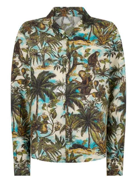 DSQUARED2 - Monkey Print Notch Collar Shirt